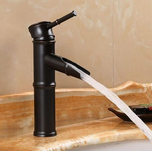 Bamboo Black  fekete antikolt mosdó csaptelep