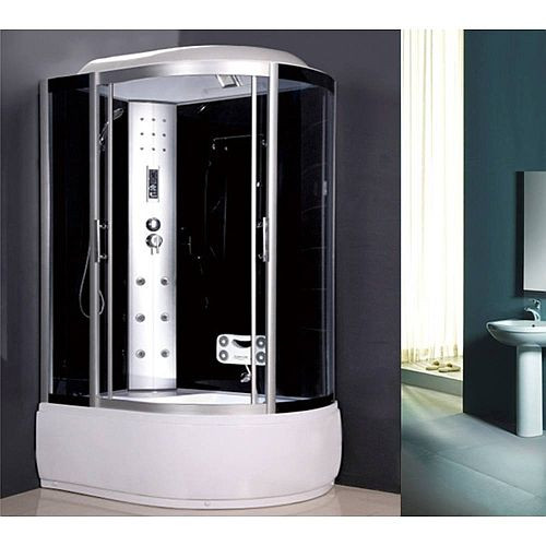 Athén 85x120cm Hidromasszázs zuhanykabin led világitás+trópusi zuhany+lábmasszázs balos