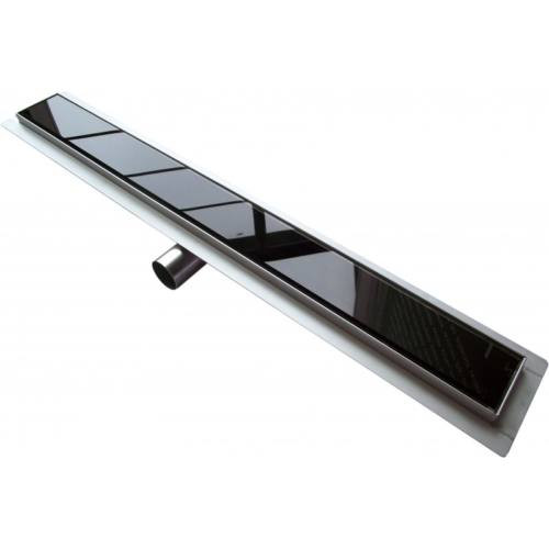 Zuhanyfolyóka fekete üveggel 80cm	