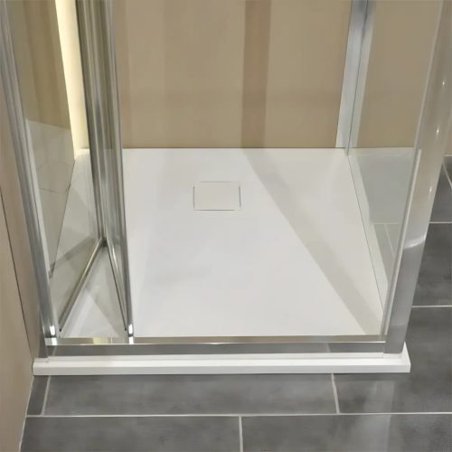 Diplon BST8302-80 Kő textúrájú zuhanytálca, fehér 80x80cm