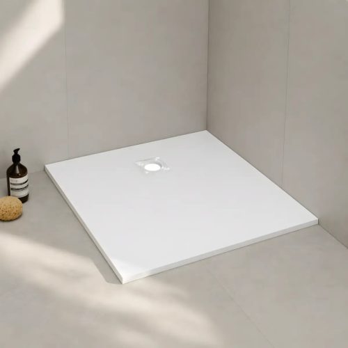 Diplon BST8302-80 Kő textúrájú zuhanytálca, fehér 80x80cm