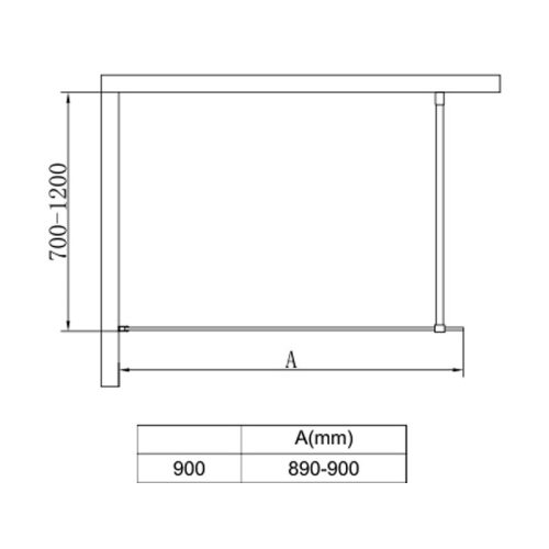 Diplon BP5717-90 Walk-in zuhanyfal 90cm