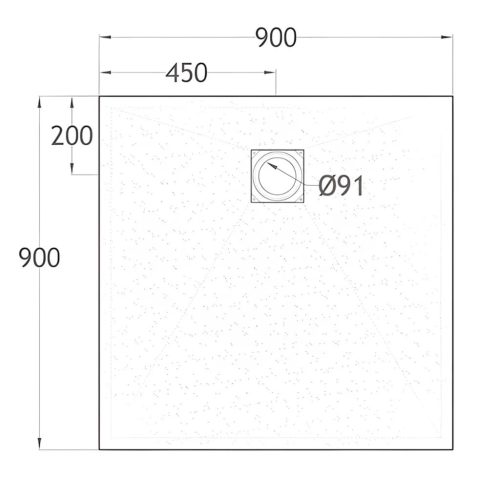 Diplon BST8301-90 Kő textúrájú zuhanytálca, fekete 90x90cm