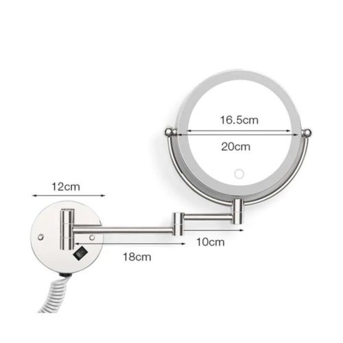 Diplon SJ0207 LED-es kozmetikai tükör, 3x-os nagyítás