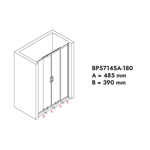 Diplon BP5714SA-180 Dupla zuhanyajtó 180cm