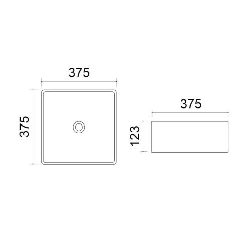 Diplon WB6425 Fehér kerámiamosdó 37,5x37,5x12,5