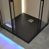 Diplon BST8301-80 Kő textúrájú zuhanytálca, fekete 80x80cm