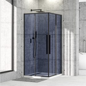 Diplon BR6631CG-90 Fekete szögletes zuhanykabin 90x90cm