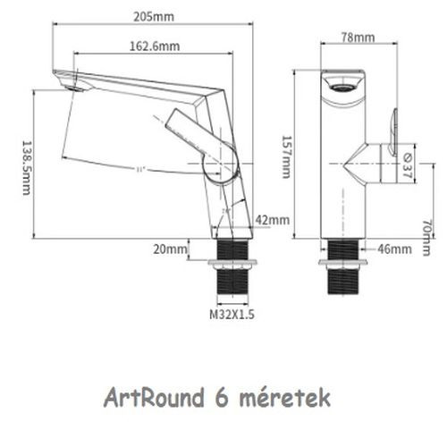 Artround Jet fehér mosdó csaptelep