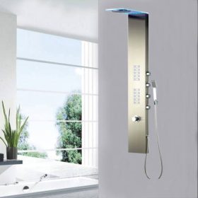   Matrix Metal rozsdamentes szálcsiszolt zuhanypanel LED világítással	